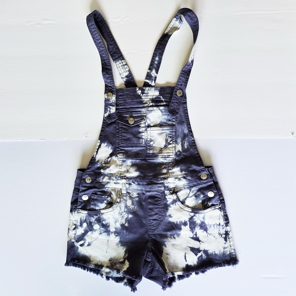 Tie-Dye Overalls Shorts - Picture 1 of 3
